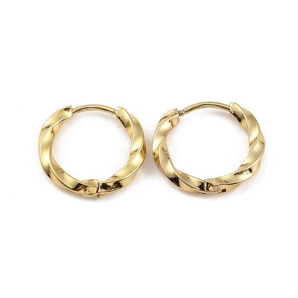 

PandaHall Ion Plating(IP) 304 Stainless Steel Hoop Earrings, Real 18K Gold Plated, 17x2.5mm, Pin: 1mm 304 Stainless Steel