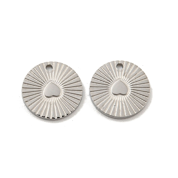 

PandaHall 304 Stainless Steel Charms, Flat Round with Heart Charm, Stainless Steel Color, 7.5x0.5mm, Hole: 0.8mm 304 Stainless Steel Flat...