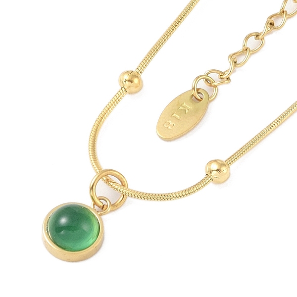 

PandaHall Flat Round 304 Stainless Steel with Natural Green Aventurine Pendant Necklaces for Women, Golden, 16.34 inch(41.5cm) Green...