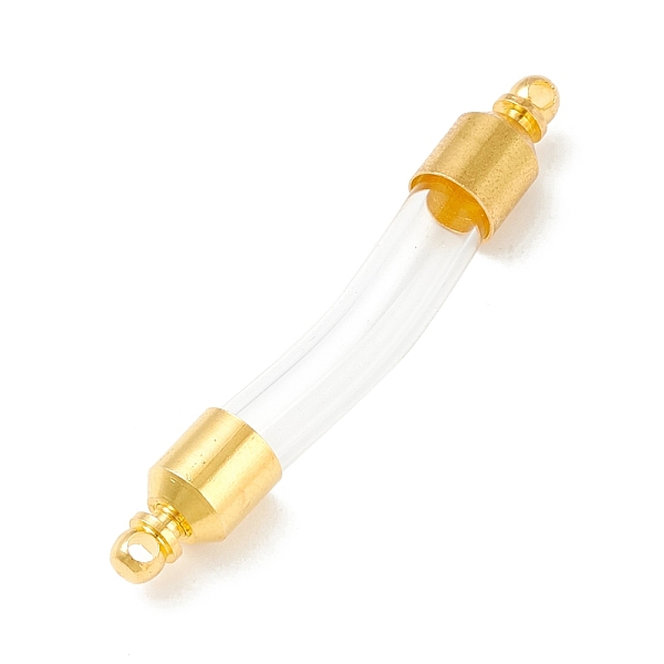 

PandaHall Transparent Glass Vial Pendant Normal Link Connectors, Curved Tube Openable Wish Bottle with Brass & Alloy Findings for Jewelry..., Clear