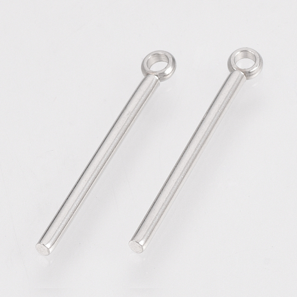 

PandaHall 201 Stainless Steel Pendants, Bar, Stainless Steel Color, 22.5x1.5mm, Hole: 1.5mm 201 Stainless Steel Others
