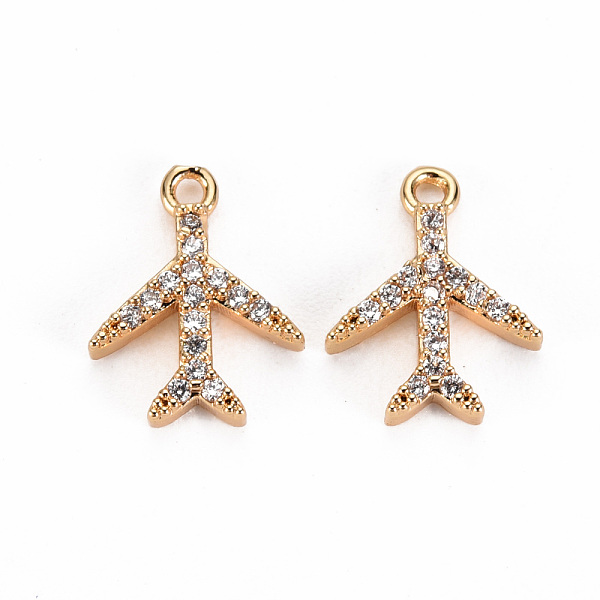 

PandaHall Brass Micro Pave Clear Cubic Zirconia Charms, Nickel Free, Airplane, Real 18K Gold Plated, 11.5x9x2mm, Hole: 1mm Brass+Cubic...