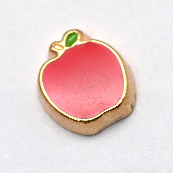 

PandaHall Enamel Style Alloy Cabochons, Floating Charms, DIY for Floating Lockets Glass Living Memory Lockets, Apple, Light Gold, Light Gold..., Red