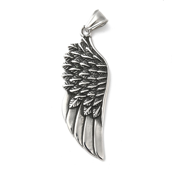 

PandaHall 304 Stainless Steel Manual Polishing Big Pendants, Wing Charms, Antique Silver, 56.5x20x4mm, Hole: 4x8.5mm 304 Stainless Steel...