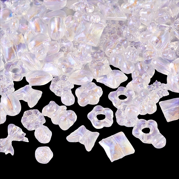 

PandaHall 120Pcs 12 Style Transparent Acrylic Beads, Glitter Powder, Mixed Shapes, Clear, 7~18.5x8~15x2.5~12mm, Hole: 1.2~2mm, 10pcs/style...