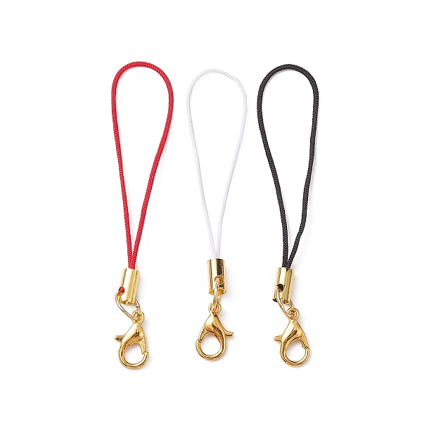 

PandaHall Nylon Mobile Straps, with Zinc Alloy Lobster Claw Clasps, Mixed Color, 6.5cm, about 3Pcs/Set Nylon Multicolor