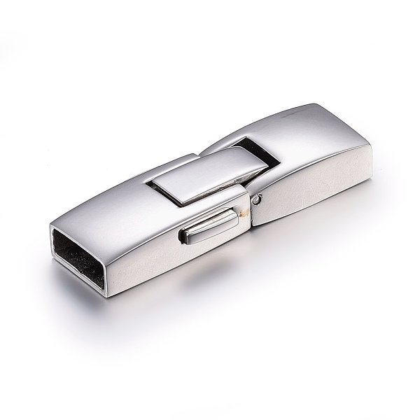 

PandaHall 304 Stainless Steel Bayonet Clasps, Rectangle, Stainless Steel Color, 36x13x6mm, Hole: 3.5x9mm 304 Stainless Steel
