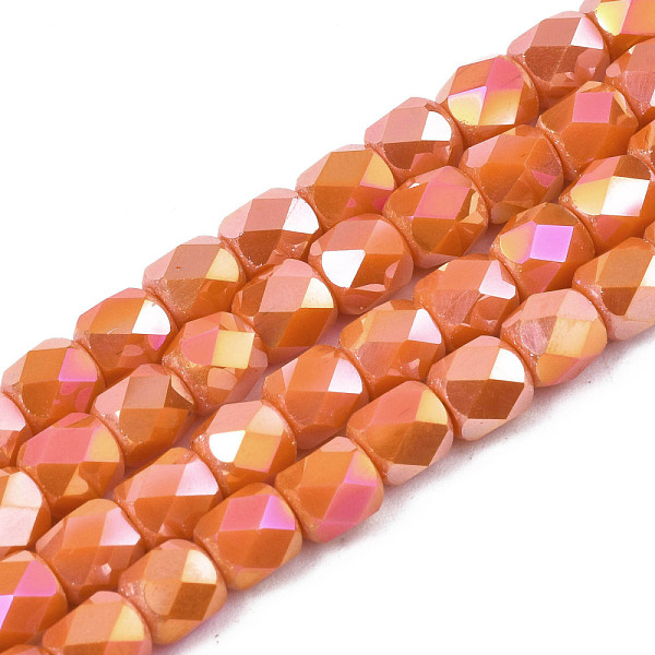 

PandaHall Electroplate Glass Beads Strands, AB Color Plated, Faceted, Column, Orange, 5.5x5mm, Hole: 1.2mm, about 99pcs/strand, 21.85 inch...