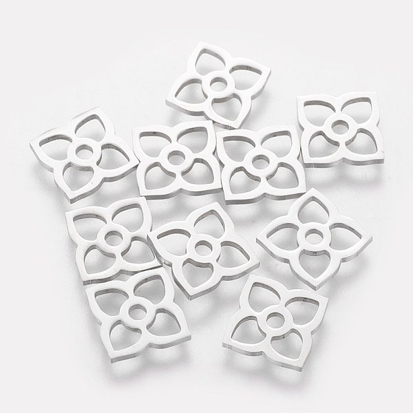 

PandaHall 201 Stainless Steel Charms, Clover, Stainless Steel Color, 13x13x1mm, Hole: 2mm 201 Stainless Steel Clover