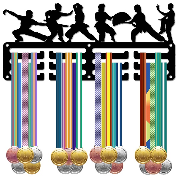 

PandaHall CREATCABIN Chinese Kung Fu Medal Holder Display Medal Hanger Rack Medal Holder Metal Black Shelf Hanger Organizer Medal Stand...