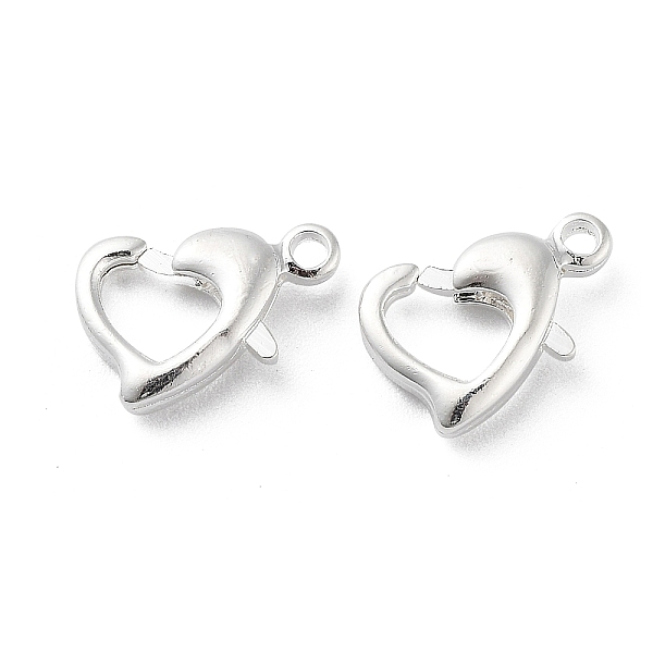 

PandaHall Brass Lobster Claw Clasps, Heart, 925 Sterling Silver Plated, 10x7x2.5mm, Hole: 1.2mm Brass Heart