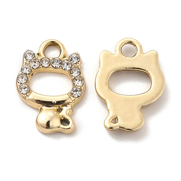 

PandaHall UV Plating Alloy Pendants, with Crystal Rhinestone, Cat Charms, Golden, 15x10x2mm, Hole: 2mm Alloy+Rhinestone Cat Shape Clear