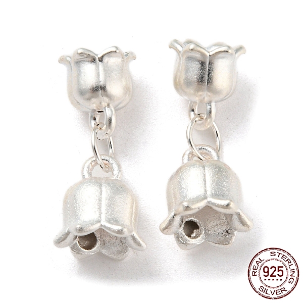 

PandaHall 925 Sterling Silver Pendants, with Jump Rings, Flores Convallariae Charms, Silver, 9x8x7mm and 10x9x8mm, Hole: 4mm Sterling Silver...