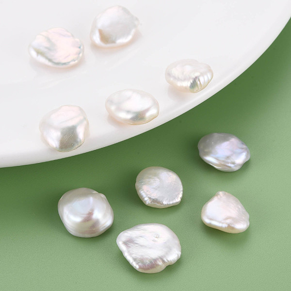

PandaHall Natural Keshi Pearl Beads, Cultured Freshwater Pearl, No Hole/Undrilled, Nuggets, Seashell Color, 14~18x11.5~15.5x4.5~8mm Keshi...