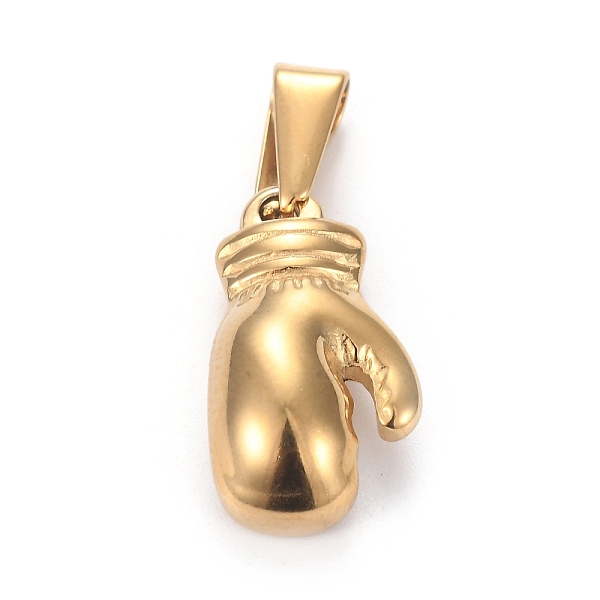 

PandaHall 304 Stainless Steel Pendants, Boxing Gloves, Golden, 19x10.5x6mm, Hole:7.5x3mm 304 Stainless Steel Sports