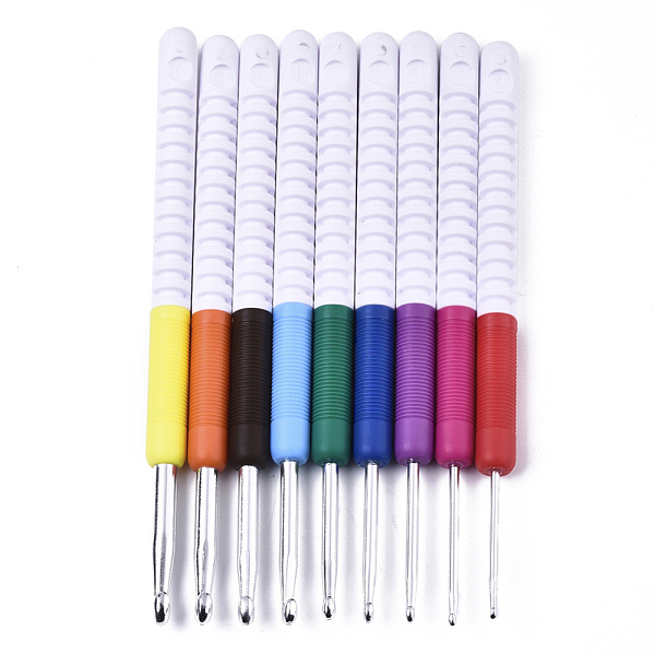 

PandaHall Aluminum Diverse Size Crochet Hooks Set, with ABS Plastic Handle, for Braiding Crochet Sewing Tools, Platinum, Mixed Color..., Multicolor