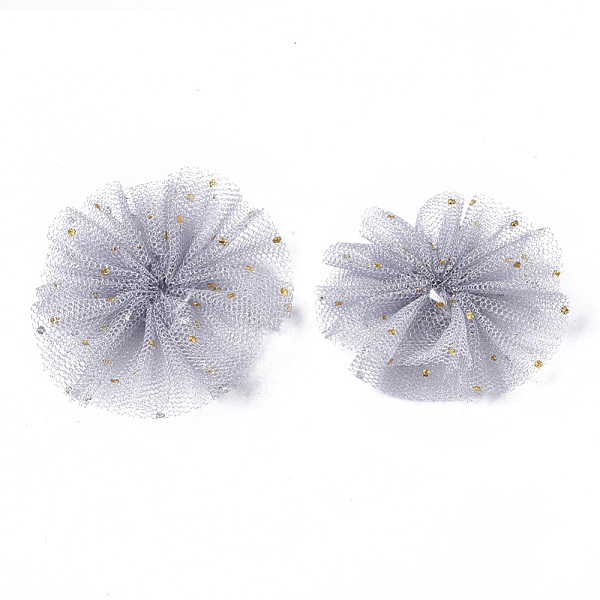 

PandaHall Organza Fabric Flowers, with Foil, for DIY Headbands Flower Accessories Wedding Hair Accessories for Girls Women, Gainsboro..., Gray
