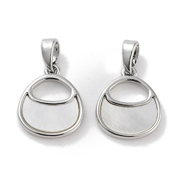

PandaHall Brass Pave Natural Shell Bag Shape Charms, Platinum, 13.5x11.5x2mm, Hole: 4x2.5mm Shell Bag