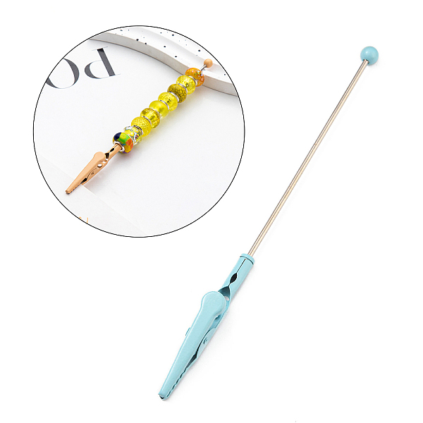 

PandaHall Spray Painted Iron Bracelet Tool Jewelry Helper Alligator Clip, Bracelet Fastening Helper Tools, Sky Blue, 13.8cm Iron