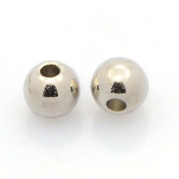 

PandaHall CCB Plastic Round Bead Spacers, Platinum, 5mm, Hole: 1.5mm Plastic Round