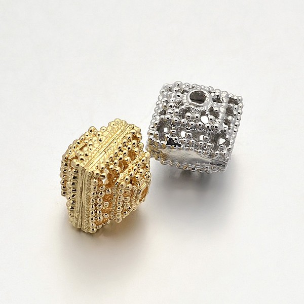 

PandaHall Bicone Brass Hollow Filigree Beads, Mixed Color, 13x12x12mm, Hole: 2.5mm Brass Bicone