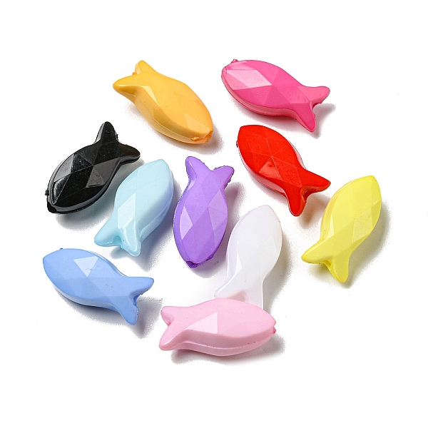 

PandaHall Opaque Acrylic Beads, Faceted, Fish, Mixed Color, 18x8x6mm, Hole: 1.8mm, about 1000pcs/500g Acrylic Fish Multicolor