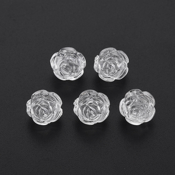 PandaHall Transparent Acrylic Beads, Flower, Clear, 10x10mm, Hole: 1.5mm, about 1110pcs/500g Acrylic Flower Clear