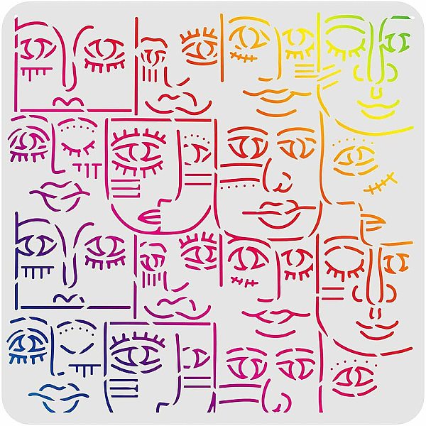 

PandaHall FINGERINSPIRE Tribal Faces Drawing Painting Stencils Templates (11.8x11.8inch) Plastic Tribal Faces Stencils Decoration Square..., White