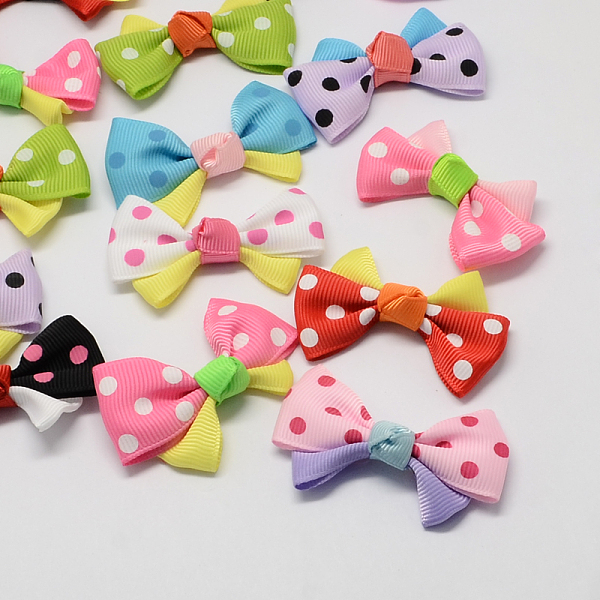 

PandaHall Handmade Woven Costume Accessories, Dot Printed Grosgrain Bowknot, Mixed Color, 37x55x14mm, about 200pcs/bag Ribbon Bowknot..., Multicolor