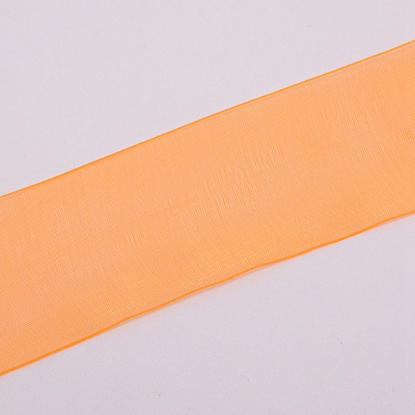 

PandaHall Organza Ribbon, for Crafts Gift Wrapping, Orange, 2"(50mm), about 200yards/roll(182.88m/roll) Polyester None Orange