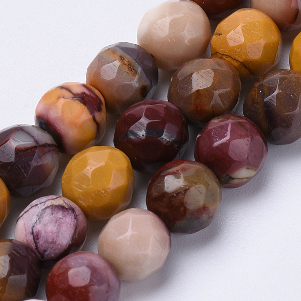 

PandaHall Natural Mookaite Beads Strands, Faceted, Round, 6mm, Hole: 1mm, about 62pcs/strand, 15.3 inch Mookaite Round