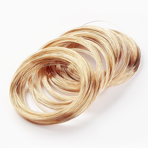 

PandaHall Carbon Steel Memory Wire, for Collar Necklace Making, Necklace Wire, Golden, 18 Gauge, 1mm, about 400 circles/1000g Steel Round