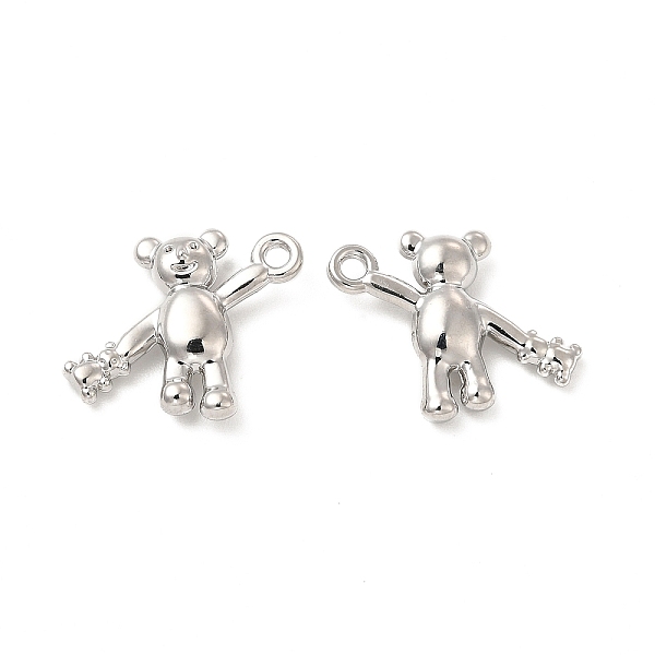 

PandaHall Rack Plating Alloy Pendants, Cadmium Free & Lead Free, Bear Charm, Platinum, 14x17x3.5mm, Hole: 1.4mm Alloy Bear