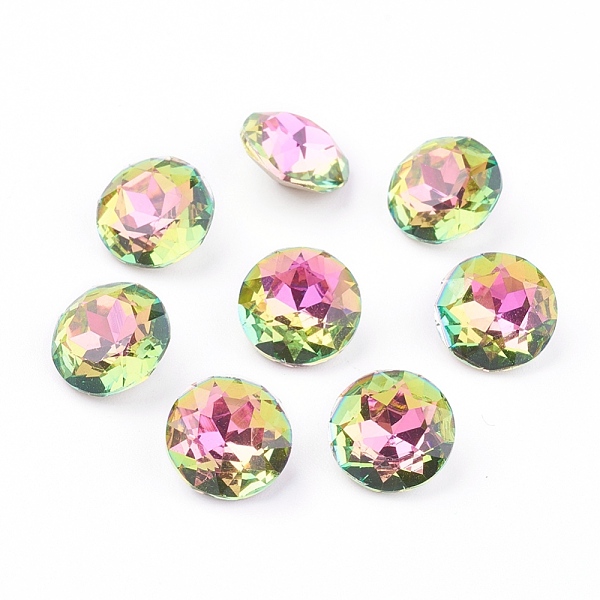 

PandaHall Pointed Back & Back Plated Glass Rhinestone Cabochons, Grade A, Faceted, Flat Round, Vitrail Rose, 8x4.5mm Glass Rhinestone Flat..., Pink