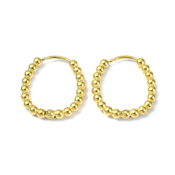 

PandaHall Real 18K Gold Plated 316 Stainless Steel Hoop Earrings, Oval, 19x2.5mm 316 Surgical Stainless Steel Oval