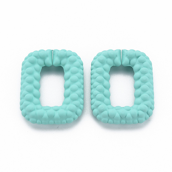 

PandaHall Opaque Spray Painted Acrylic Quick Link Connectors, Rectangle, Light Sea Green, 35x26x7mm, Inner Diameter: 10.5x19.5mm Acrylic...