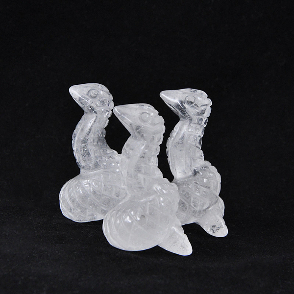 

PandaHall Natural Quartz Crystal Sculpture Display Decorations, for Home Office Desk, Snake, 31.3x40.7mm Quartz Crystal Snake