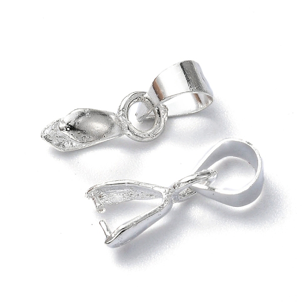 

PandaHall 10Pcs Alloy Ice Pick Pinch Bails for Pendant Making, Silver, 13mm, Hole: 4x3.5mm, Pin: 0.7mm Alloy