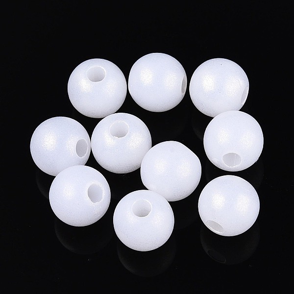 Rubberized Style Rainbow Opaque Acrylic Beads