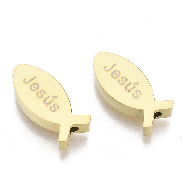 

PandaHall 304 Stainless Steel Beads, for Easter, Jesus Fish/ Christian Ichthys Ichthus, Golden, 14.5x6.5x3mm, Hole: 2mm 304 Stainless Steel...