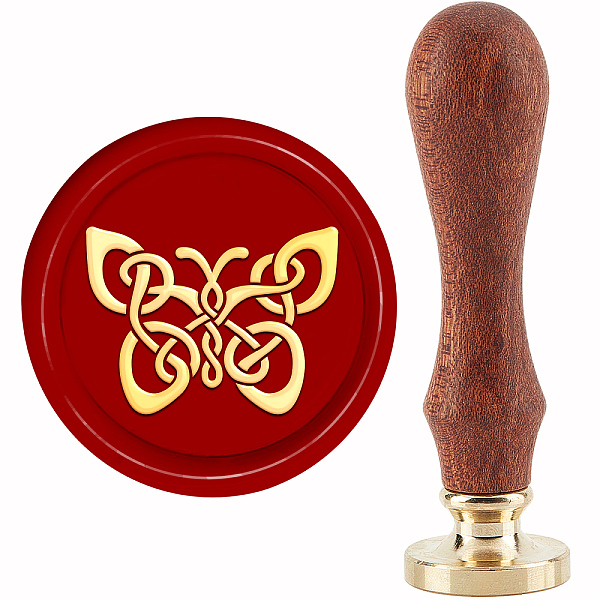 

PandaHall CRASPIRE Celtic Knot Wax Seal Stamp Butterfly Sealing Wax Stamps 30mm Retro Vintage Removable Brass Stamp Head with Wood Handle...