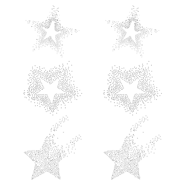 PandaHall Fingerinspire Glitter Hotfix Rhinestone(Hot Melt Adhesive On The Back), Costume Accessories, Star, Crystal, 140~180x153~195x1mm...