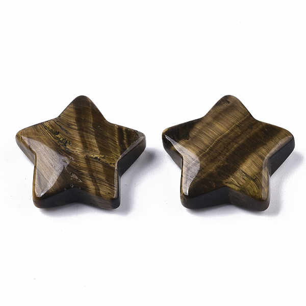 

PandaHall Natural Tiger Eye Star Shaped Worry Stones, Pocket Stone for Witchcraft Meditation Balancing, 30x31x10mm Tiger Eye Star