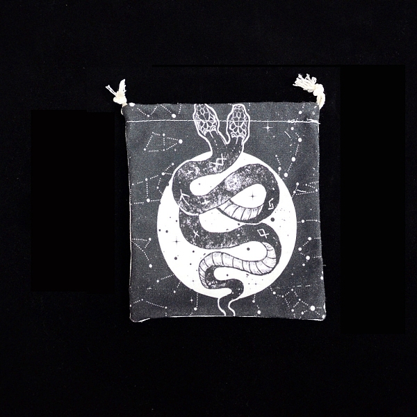 

PandaHall Tarot Card Storage Bag, Cloth Drawstring Bags, for Witchcraft Wiccan Altar Supplies, Rectangle, Snake, 160~165x135mm Cloth Snake