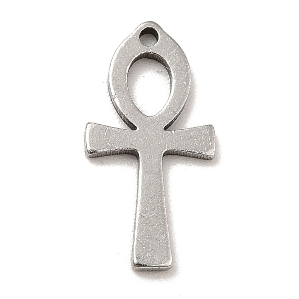 

PandaHall 201 Stainless Steel Pendants, Ankh Cross Charms, Stainless Steel Color, 14x7x1mm, Hole: 0.8mm 201 Stainless Steel Cross