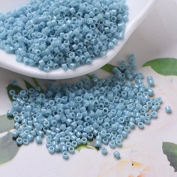 

PandaHall MIYUKI Delica Beads, Cylinder, Japanese Seed Beads, 11/0, (DB0218) Opaque Med Turquoise Blue Luster, 1.3x1.6mm, Hole: 0.8mm, about..., Cyan