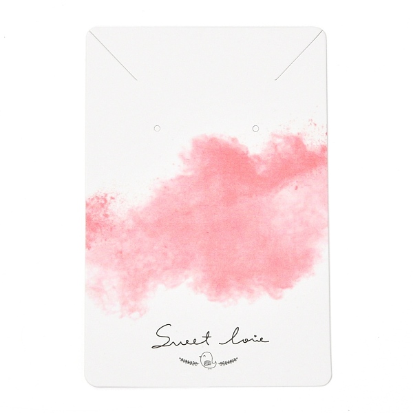 

PandaHall Rectangle Cardboard Jewelry Display Cards, for Hanging Earring & Necklace & Bracelet Display, Cloud Pattern, 9x6x0.04cm, about..., Pink