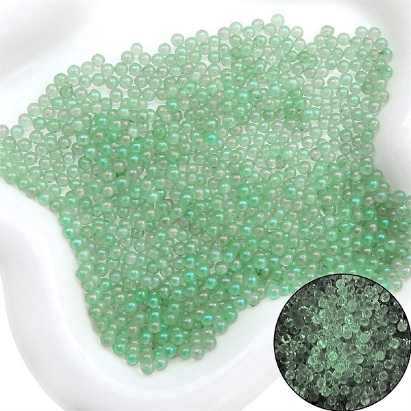

PandaHall Luminous Bubble Beads, DIY 3D Nail Art Decoration Mini Glass Beads, Tiny Caviar Nail Beads, Light Green, 2~2.5mm, about...