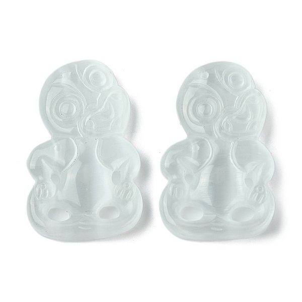 

PandaHall Natural Selenite Big Pendants, Monkey, White, 50~51x31~31.5x7~9mm, Hole: 1.6~1.8mm Selenite Monkey White