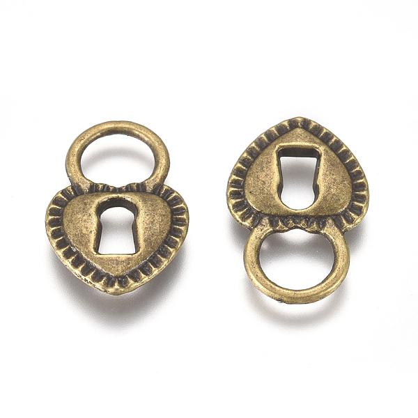 

PandaHall DIY Alloy Pendants, Heart Lock, Antique Bronze, 17.5x11.5x2.5mm, Hole: 5.5mm Alloy Heart